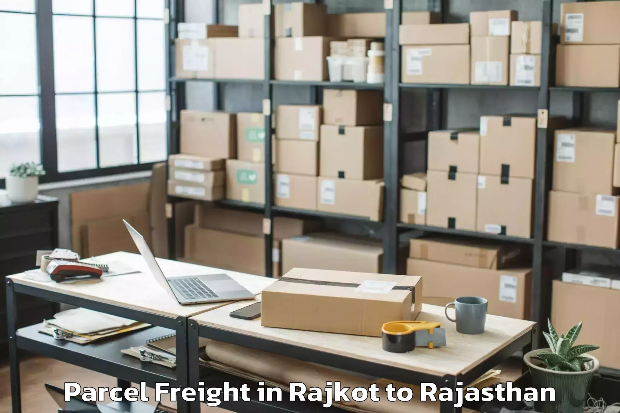 Top Rajkot to Shahpura Parcel Freight Available